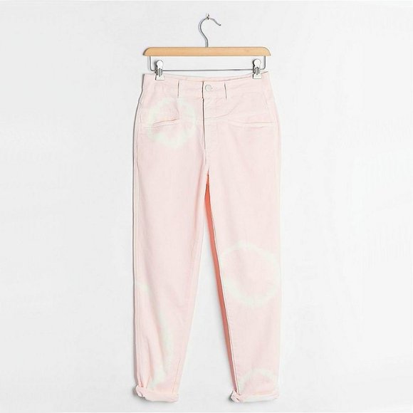 Closed Pedal Pusher Ultra High-Rise Slim Ankle Jeans in pink/white tie dye NWOT - Picture 4 of 5